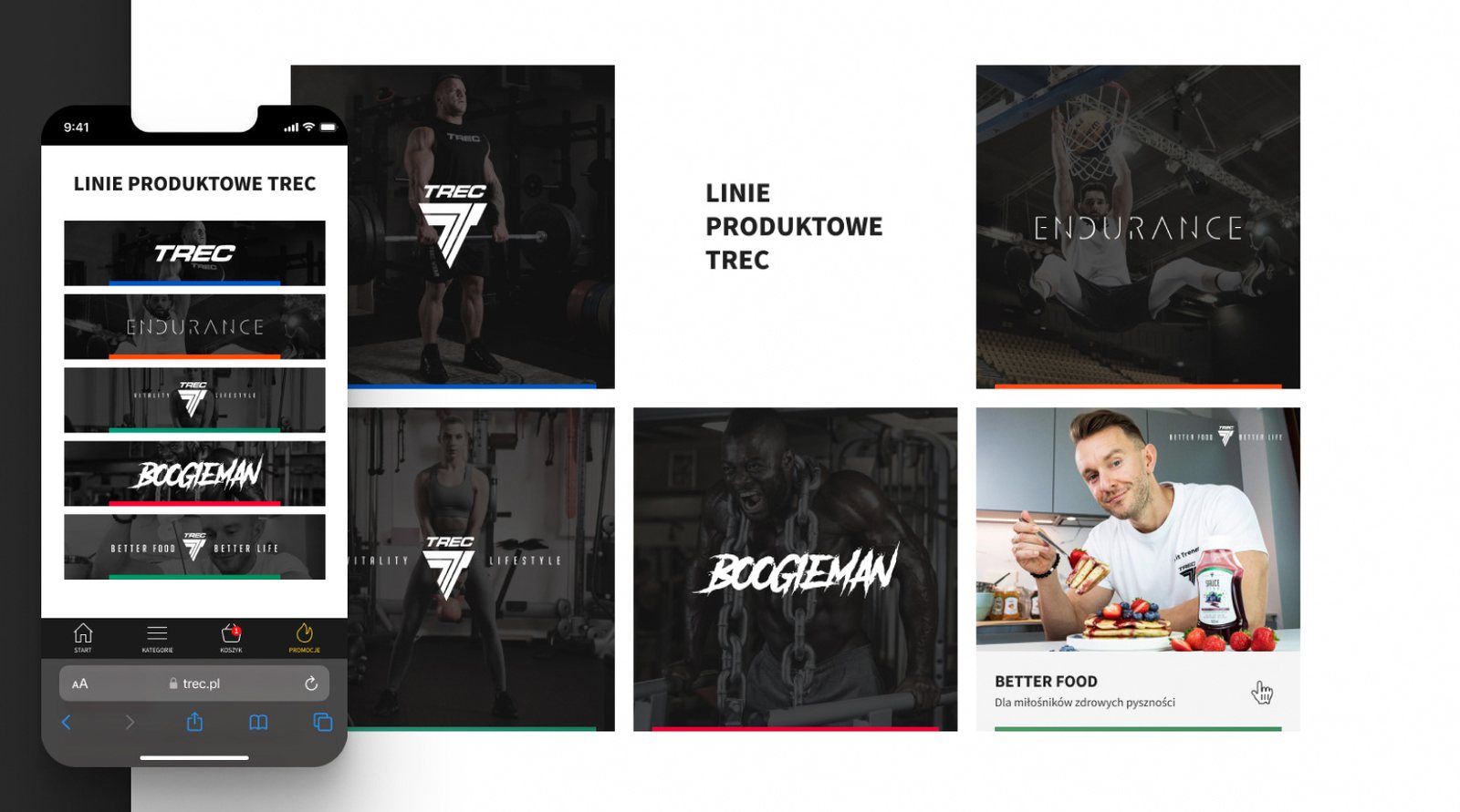 Linie produktowe: Trec, Endurance, Boogieman, Better Food